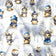 Tela de algodón - animales del bosque navideños con gorros azules