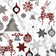 Tela de algodón - copos de nieve y renos navideños, blanco