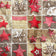Tela de algodón - Patchwork navideño, rojo y marrón