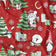 Tela de algodón - Reno de Navidad y Papá Noel, rojo