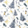 Tela de algodón - Árboles de Navidad y estrellas, blanco