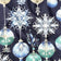 Tela de algodón - bolas decorativas navideñas azul marino