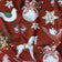 Tela de algodón - Navidad mecedora roja