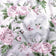 Tela de algodón - flores de peonía, gris