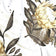 Tela de algodón - flor de protea, dorado
