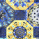 Tela de algodón - Estampado español, dorado y azul marino
