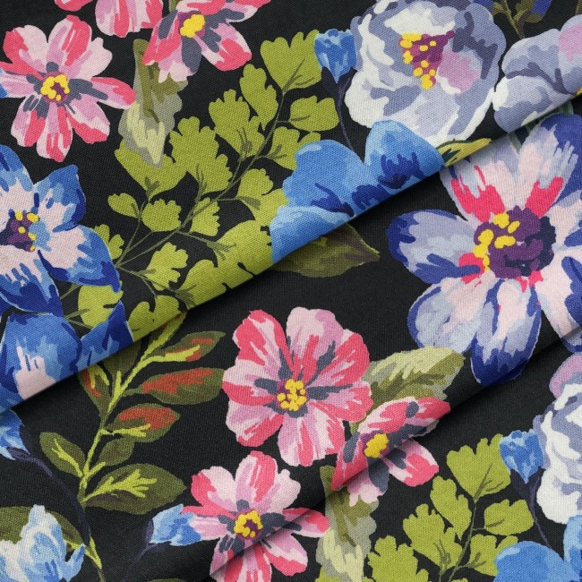 Tela impermeable Oxford - Flores pintadas