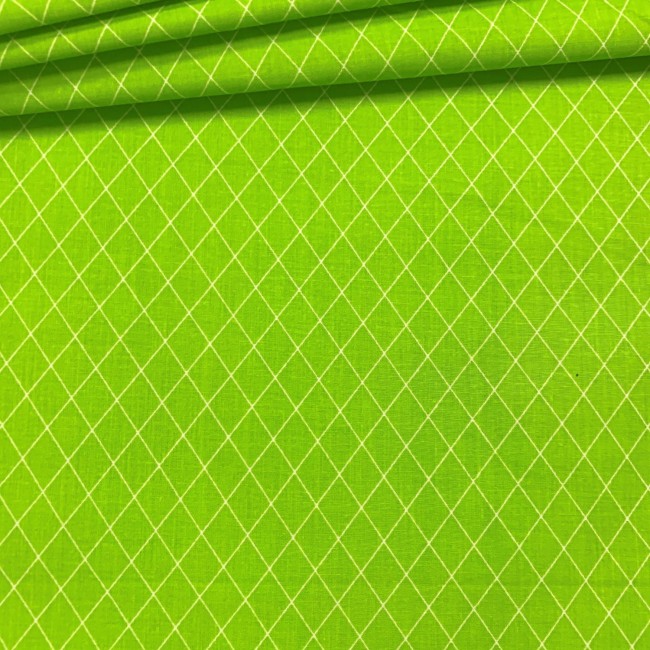 Tela de algodón - Diamantes verdes