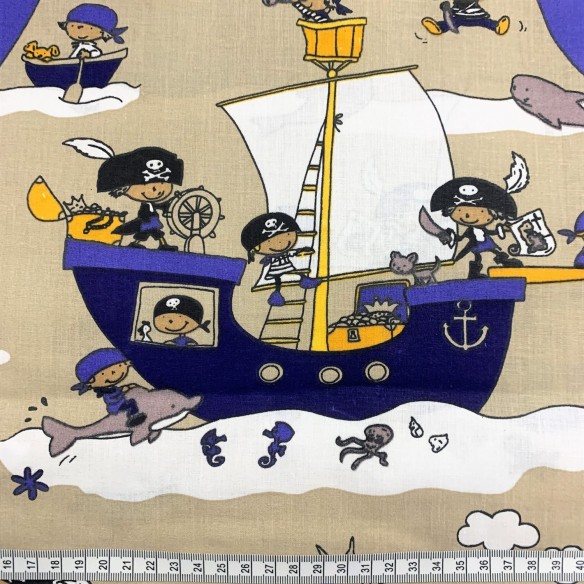 Tela de algodón - Piratas