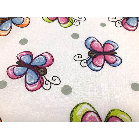 Tela de algodón - Grandes mariposas de colores para niños