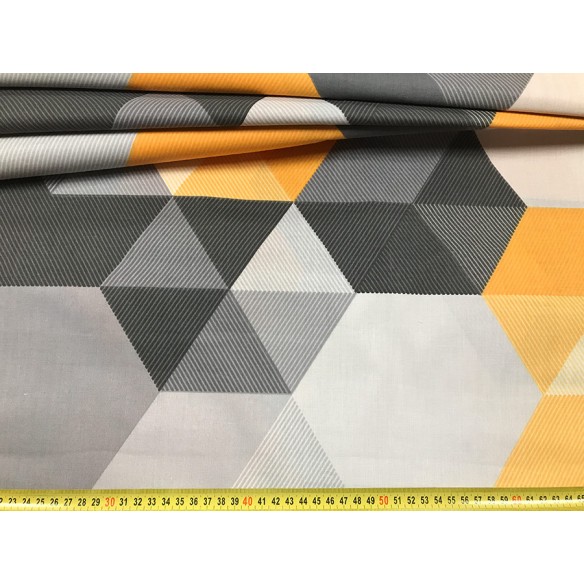 Tela de algodón - Amarillo panal hexagonal