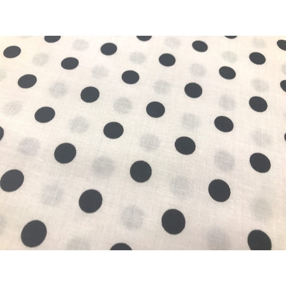 Tela de algodón - Puntos negros 1 cm