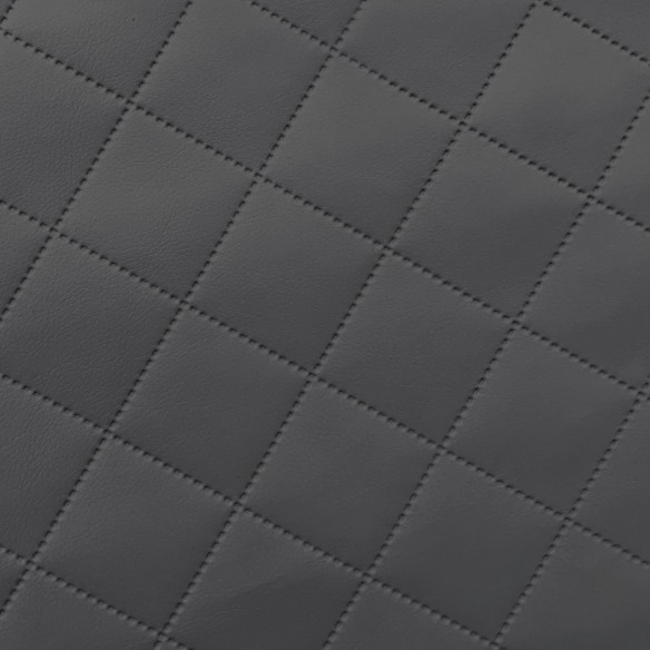 Tela para tapizar Cuero de PU acolchado Diamante 5x5 - Gris