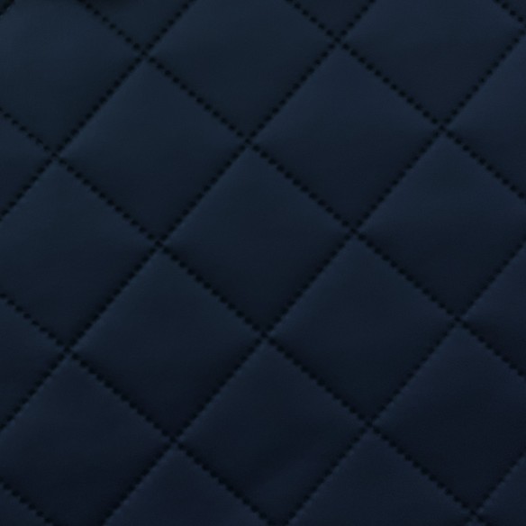 Tela para tapizar Cuero de PU acolchado Diamante 5x5 - Azul marino