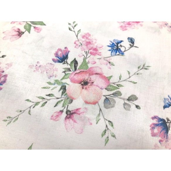 Tela de algodón - Flores de manzano en blanco