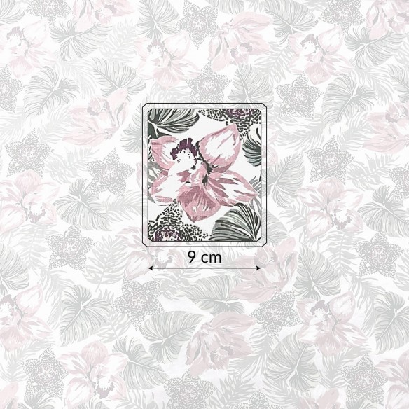 Tela de algodón - Flor de clemátide rosa
