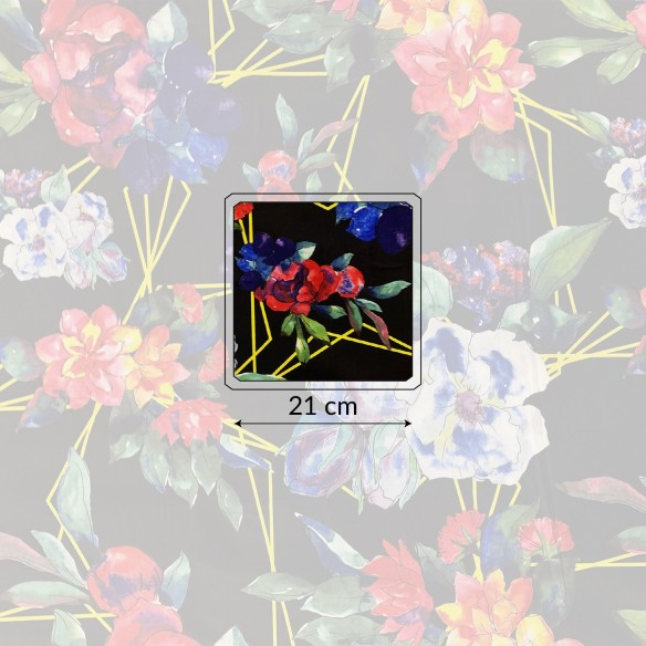 Tela de Algodón 220 cm - Flores y Geometría