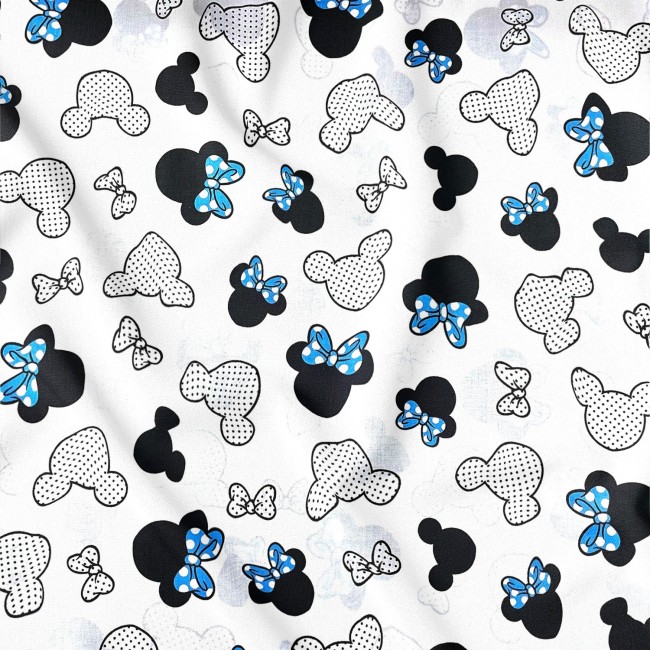 Tela de algodón - Mickey Mouse azul con DOT
