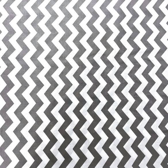 Tela de algodón - Zigzags grises