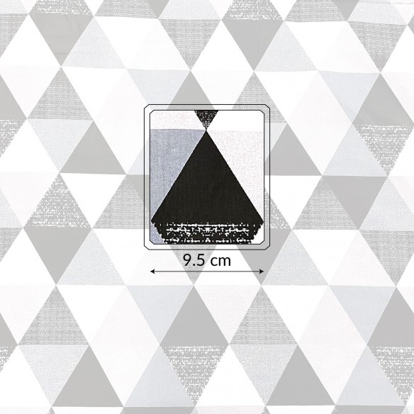 Tela de algodón - Grandes triángulos negros