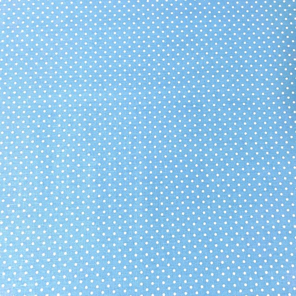 Tela de algodón - DOT blancos sobre azul claro 4 mm