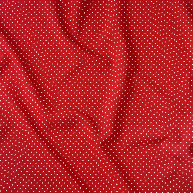 Tela de algodón - Puntos rojos 2 mm