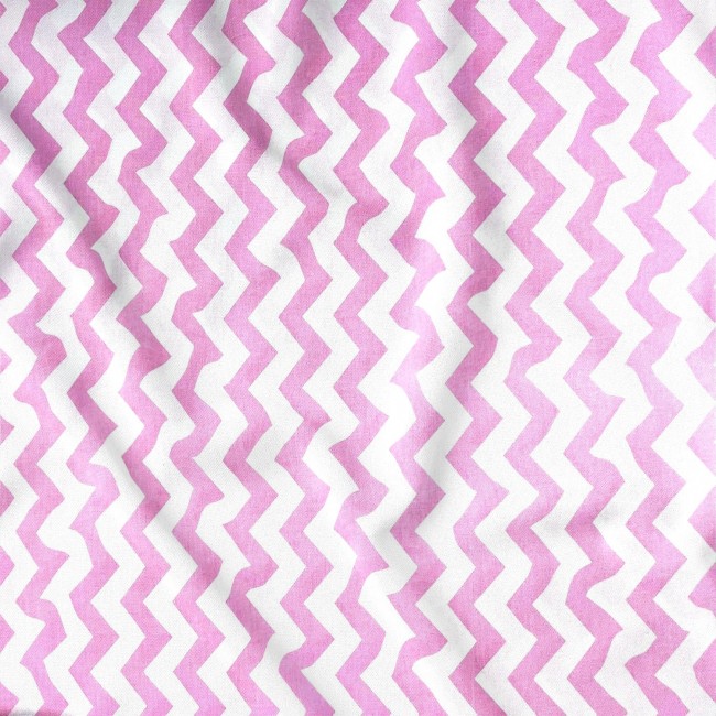 Tela de algodón - Zigzag rosa