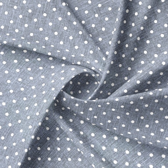 Tela de algodón - Puntos grises 7 mm