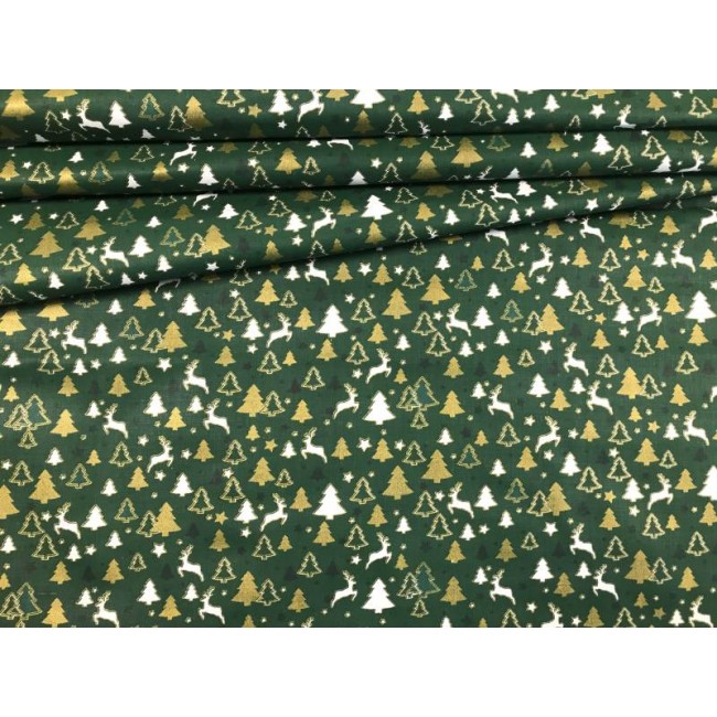 Tela de algodón - Árboles de Navidad Verde