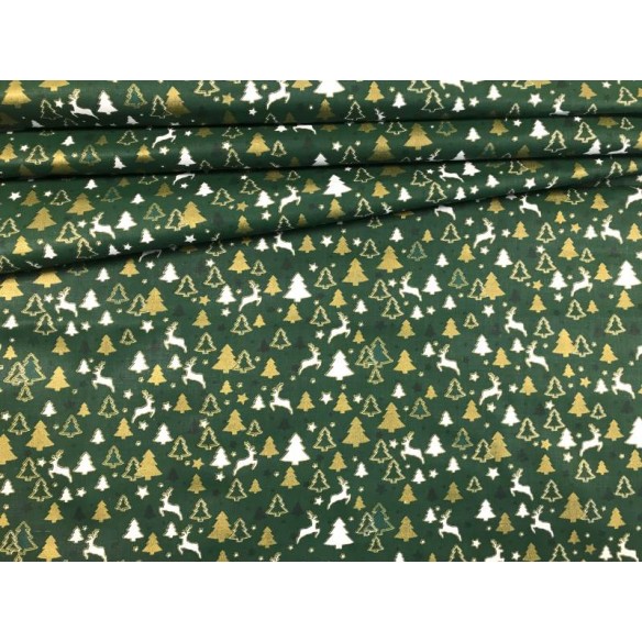 Tela de algodón - Árboles de Navidad Verde