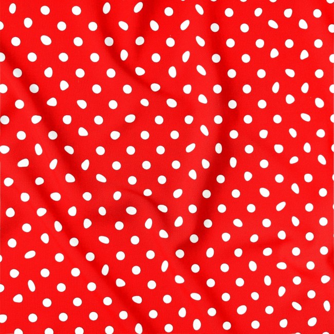Tela de algodón - Puntos rojos 1 cm