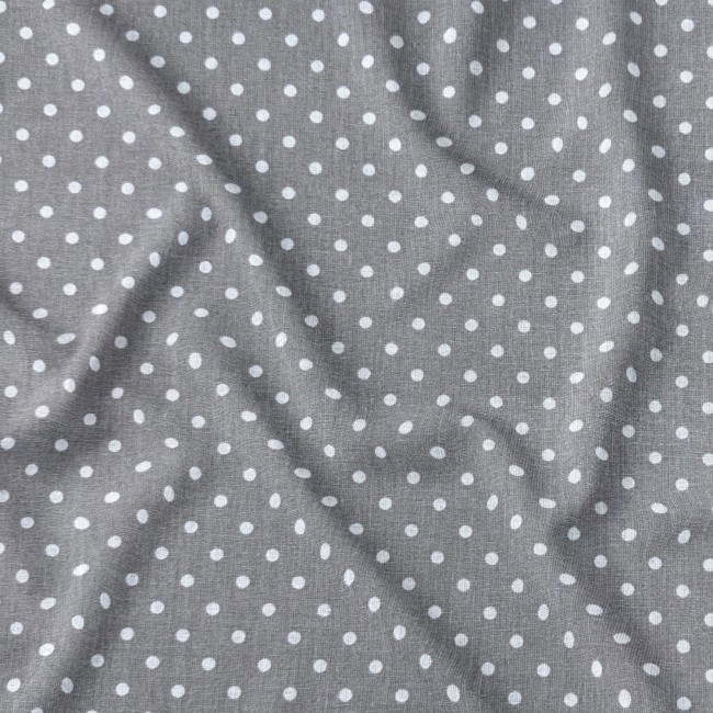 Tela de algodón - Puntos grises 4 mm