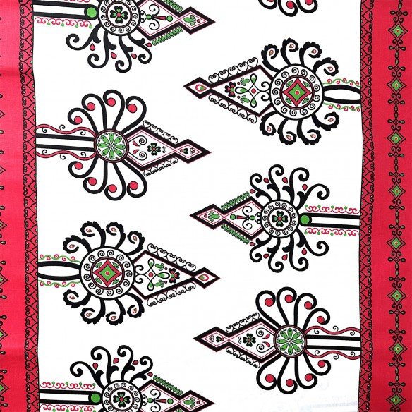 Tela de algodón - Parzenica Highland Folklore Pattern Red