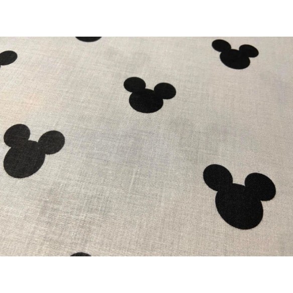Tela de algodón - Mickey Mouse amarillo-negro sobre gris