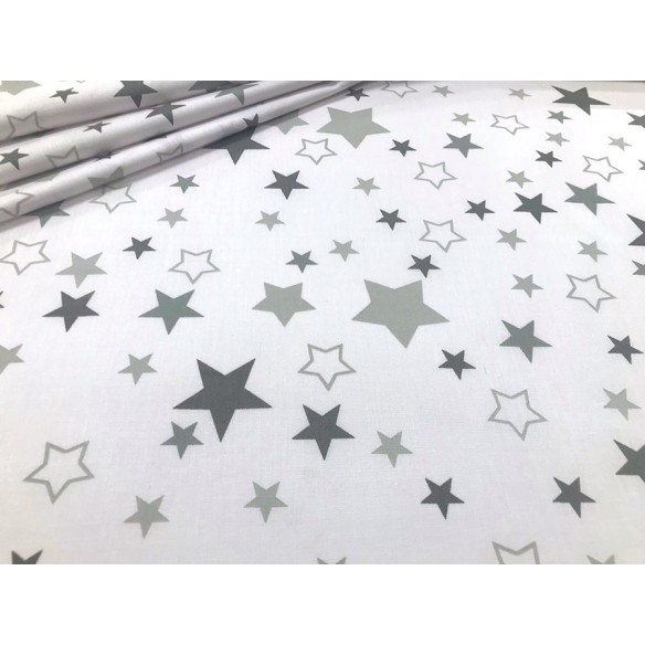 Tela de algodón - Galaxy Stars White