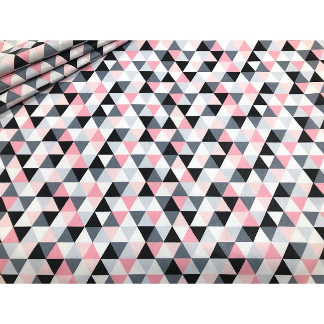 Tela de algodón - Pequeñas pirámides rosas