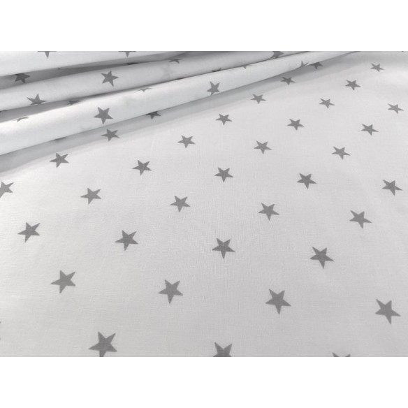 Tela de algodón - Estrellas grises sobre blanco