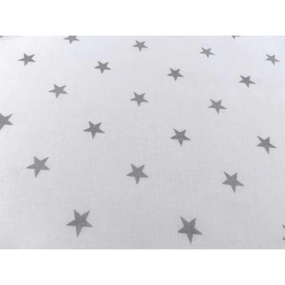 Tela de algodón - Estrellas grises sobre blanco