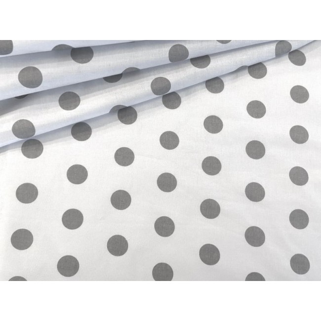 Tela de algodón - Puntos grises sobre blanco