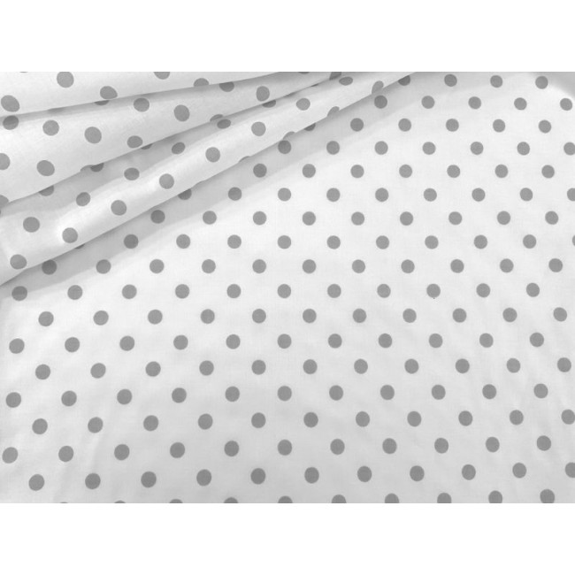 Tela de algodón - Puntos grises medianos sobre blanco