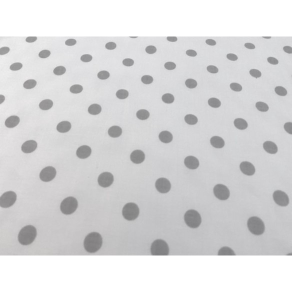 Tela de algodón - Puntos grises medianos sobre blanco