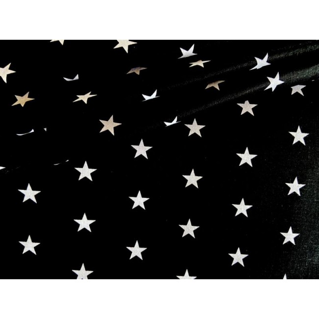 Tela de algodón - Estrellas blancas sobre negro