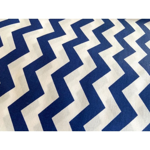 Tela de algodón - Zigzag azul marino