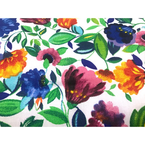 Tela de algodón - Flores pintadas