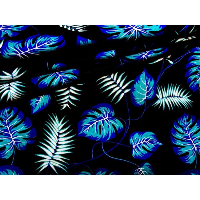 Tela de algodón - Mini Monstera Jungle Blue
