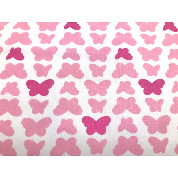 Tela de algodón - Mariposas rosas