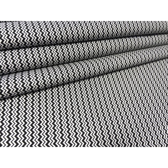 Tela de algodón - Mini zigzag blanco y negro