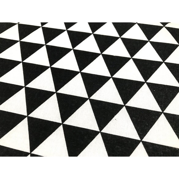 Tela de algodón - Triángulos negros