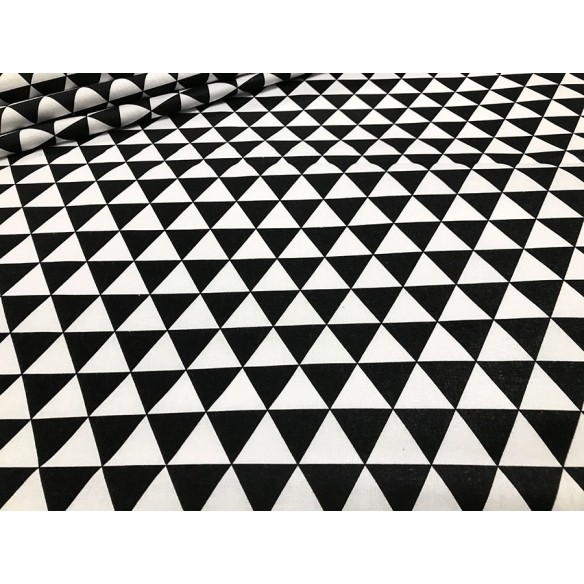 Tela de algodón - Triángulos negros
