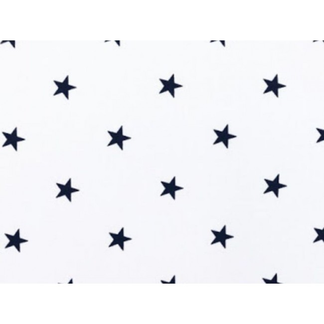 Tela de algodón- Estrellas negras sobre blanco